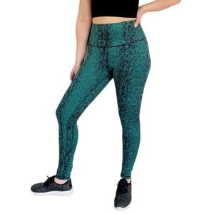 Balance Collection green snake high rise full length workout leggings size small